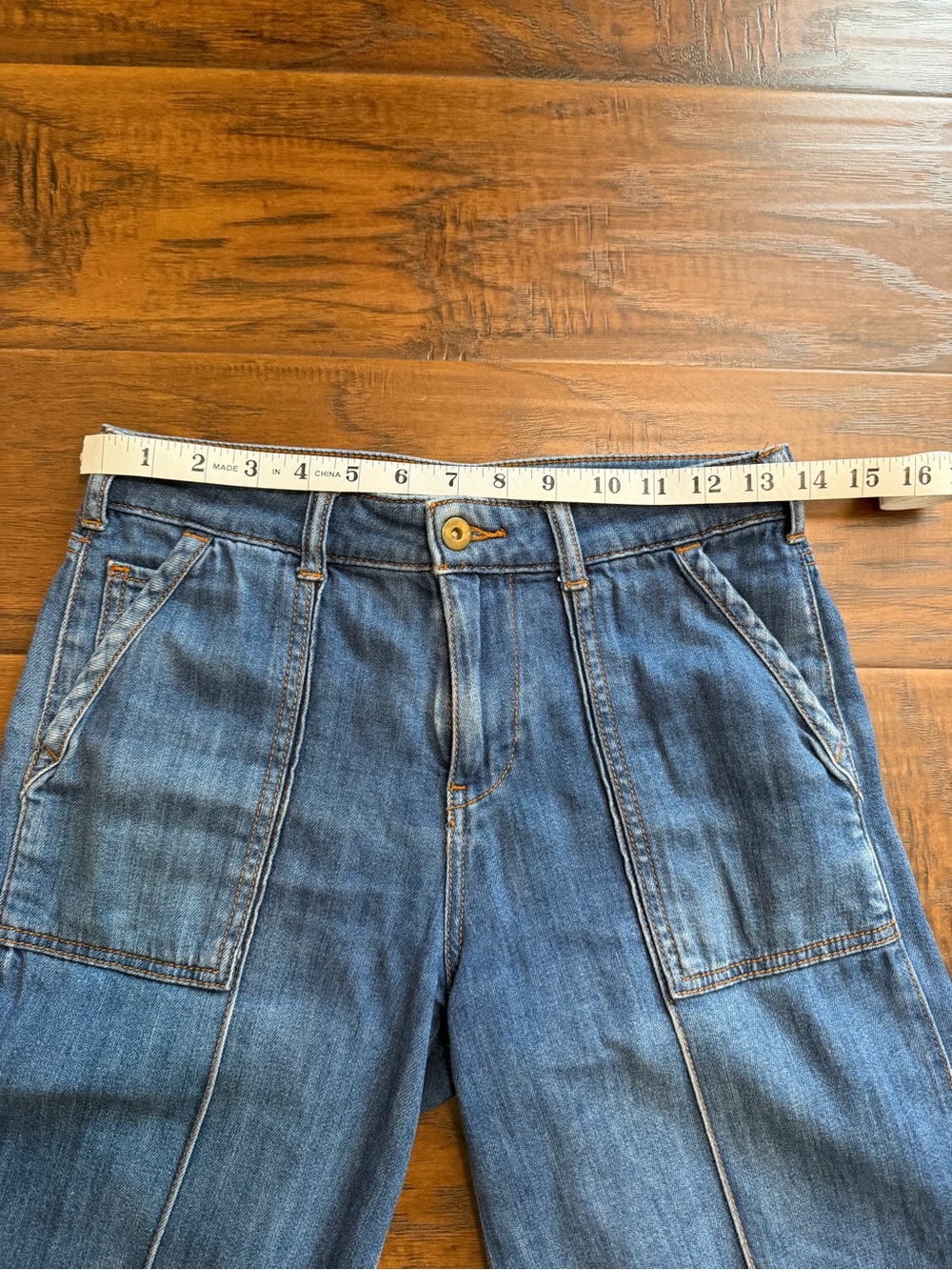 Pilcro and the Letterpress Wide-Leg Cropped Jeans with Button Side Hem - Picture 10 of 13